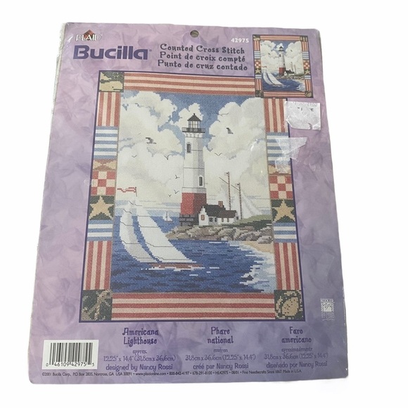 BUCILLA Vintage Americana Lighthouse Counted Cross Stitch NEW - Picture 1 of 5